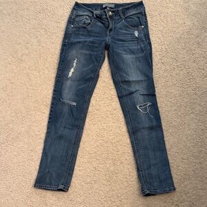 Wit & Wisdom Dark Blue Distressed Skinny Jeans